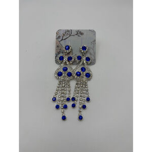 Silver and Blue Dangle Earrings NWOT